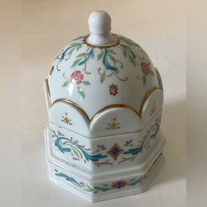 Vintage prestige place Venetian ceramic candle vanity jar, made in Japan